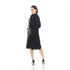 3/4 Sleeve Patched Pleated Dress - DR1024